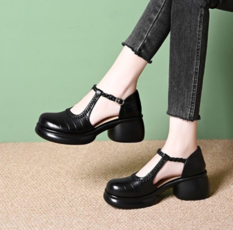 Women'S Shoes Crocs - Women Black Croc‑Embossed Mary Jane Sandals