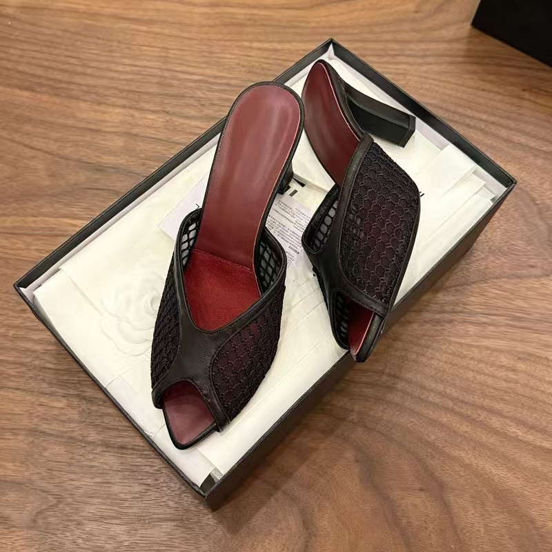 Women Fishnet Mesh Peep Toe Mu - đánh giá và giá Women Shoes Mules