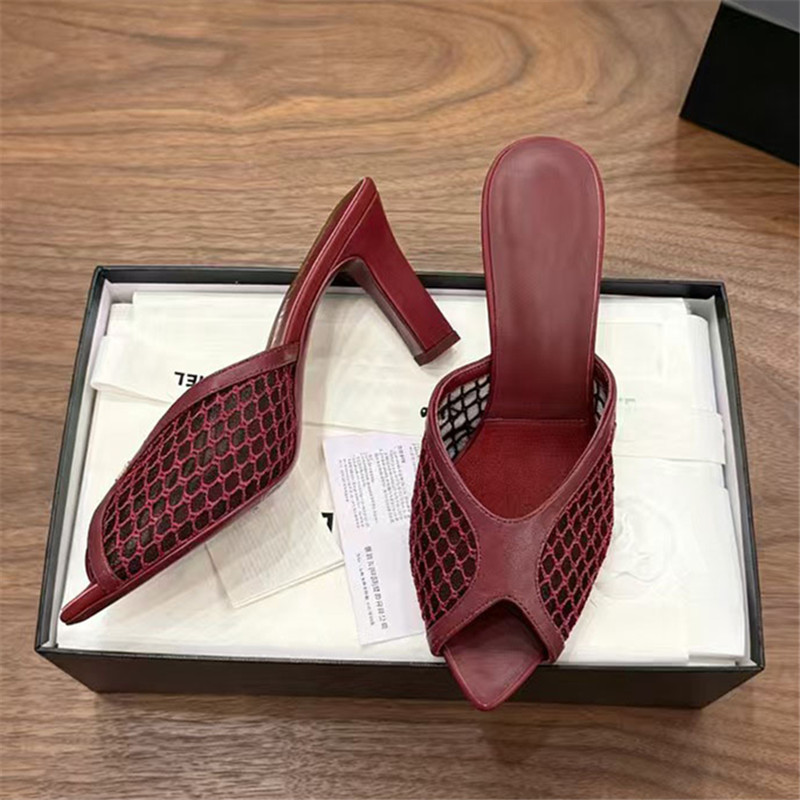 Women Fishnet Mesh Peep Toe Mu - đánh giá và giá Women Shoes Mules