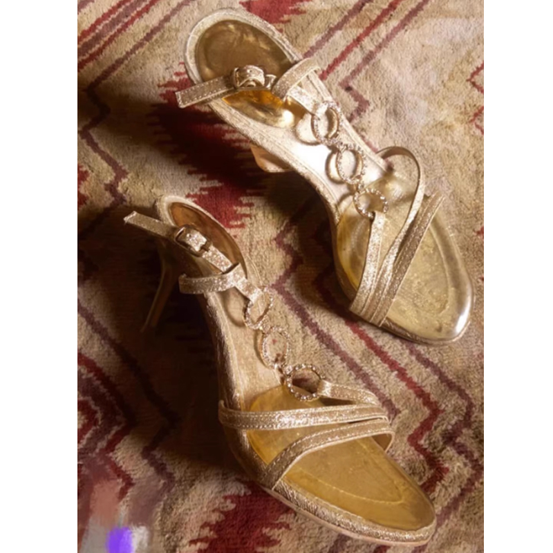 Gold Strappy Rhinestone Slingb - đánh giá và giá Strappy Heeled Sandals