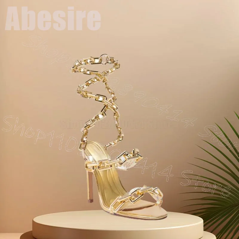 Gold Chain Hollow Design Open  - đánh giá và giá Gold Chain Sandal