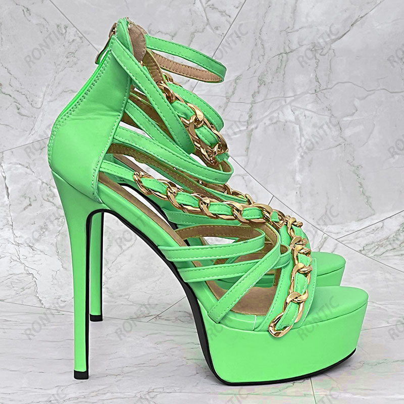 Rontic New Arrival Women Summe - đánh giá và giá Gold Chain Sandal