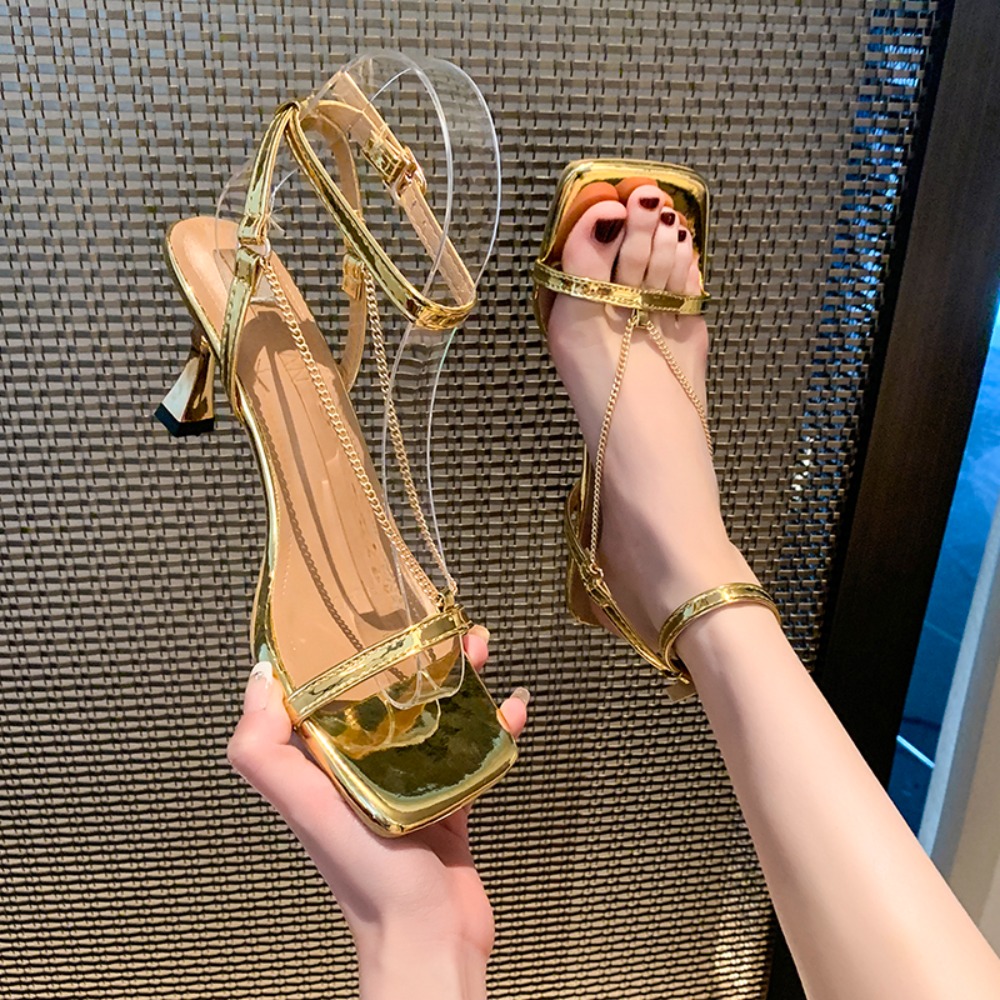 Gold Chain Sexy High-heeled Sa - đánh giá và giá Gold Chain Sandal