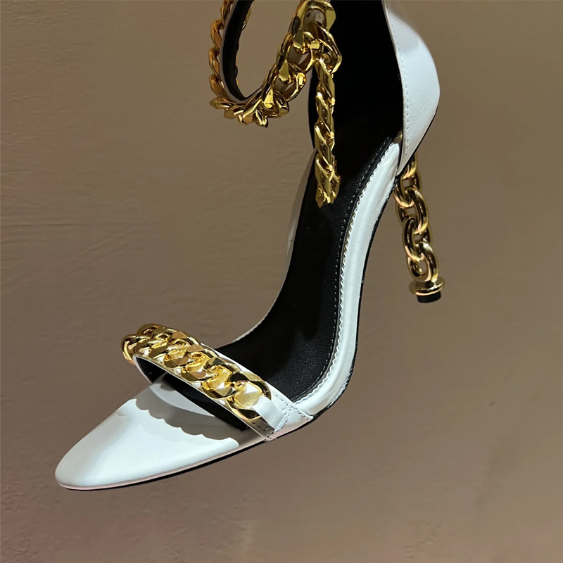 Sexy Gold Chain Heel Pointed T - đánh giá và giá Gold Chain Sandal