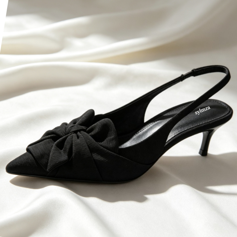 Elegant Bowknot Pointed Toe Pu - đánh giá và giá Women Shoes Mules