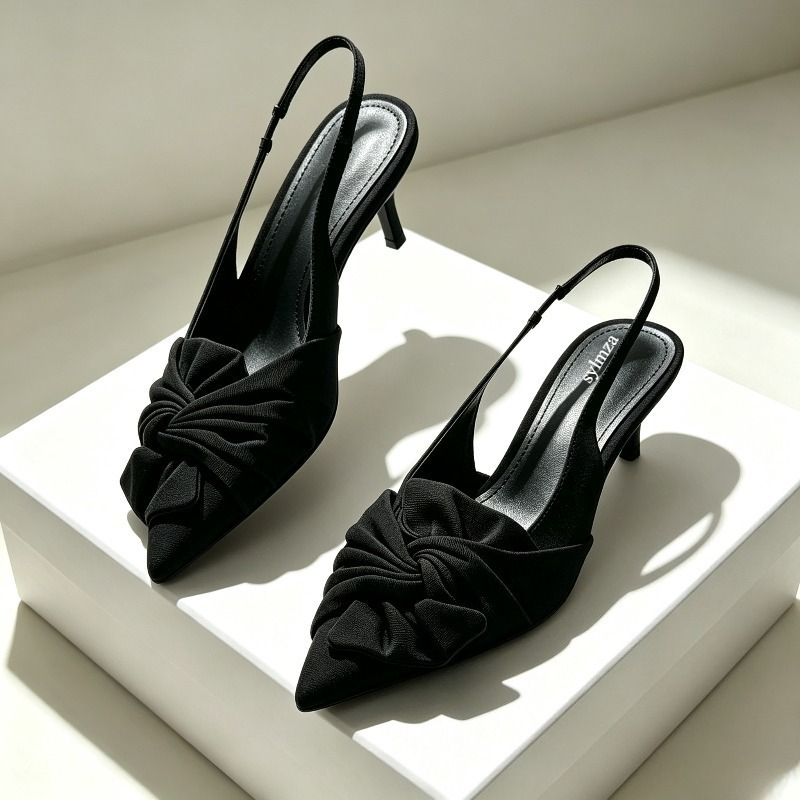 Elegant Bowknot Pointed Toe Pu - đánh giá và giá Women Shoes Mules