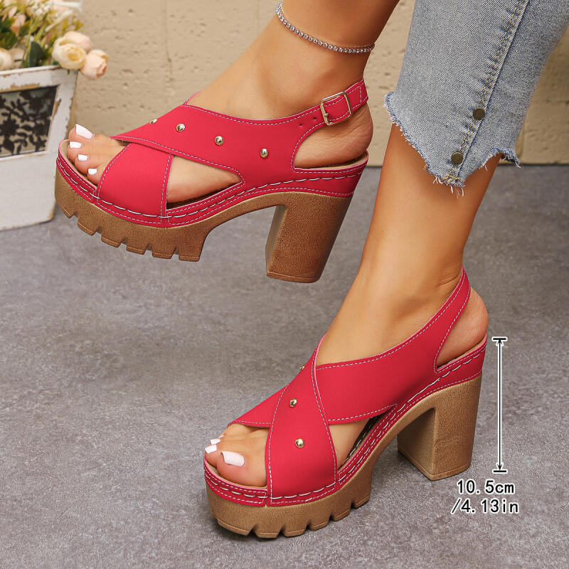 Vintage Super High Heel Cross  - đánh giá và giá Square Toe Mule